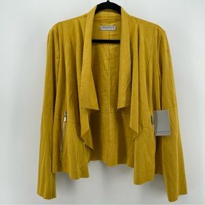 Bagatelle NWT Yellow Faux Suede Drape Front Jacket L